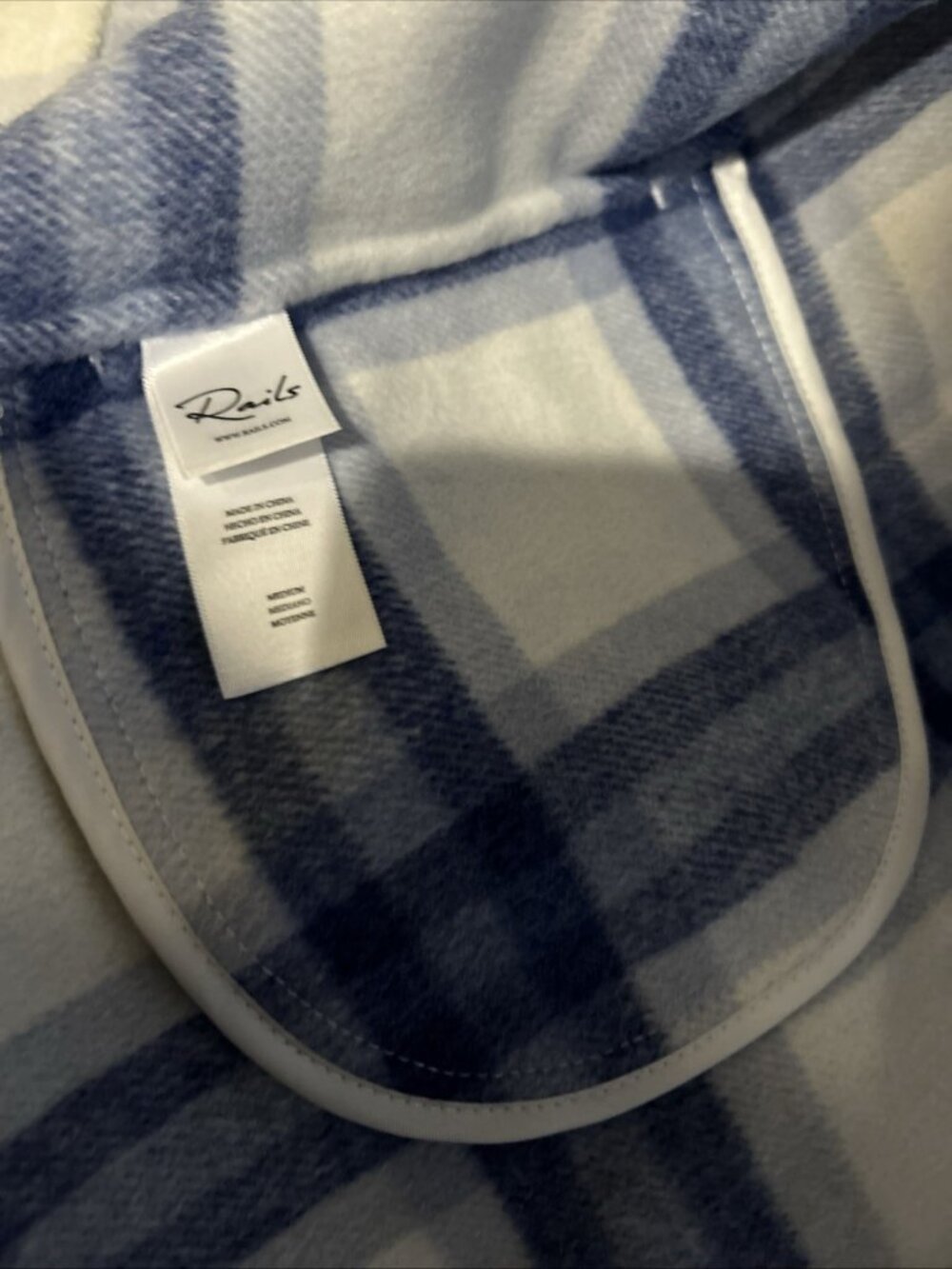 Rails Steffi Jacket Ivory Bay medium Wool Blend Plaid Cropped Shacket Boxy - Picture 14 of 16